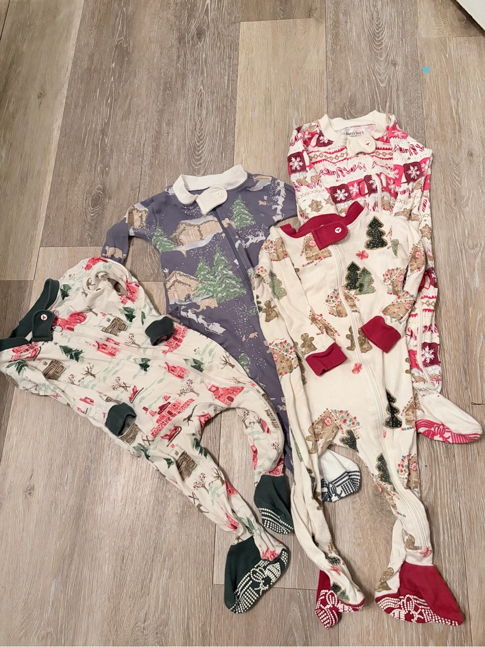 Burt’s bees baby Christmas footed pajama